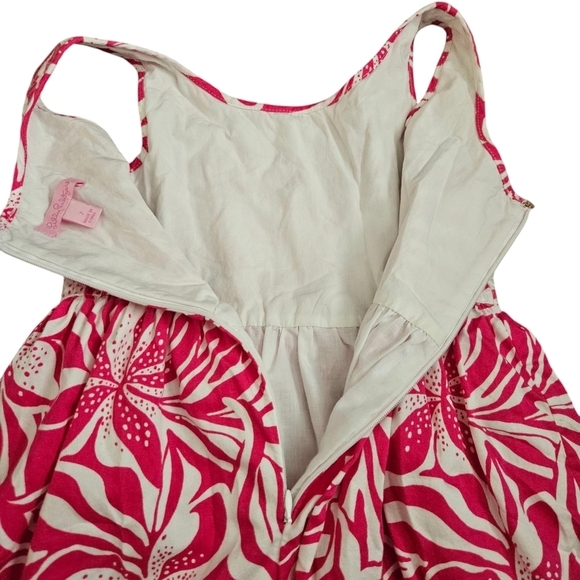 Lilly Pulitzer Girl Sz 7 Little Linney Dress Pink Orchid Sneak Peek w Sparkles! - Picture 4 of 8